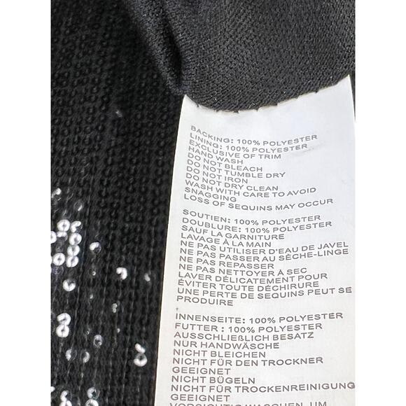 Boohoo Size 18 Sequin Kimono Sleeve Skater Dress Black Cocktail Party - Picture 10 of 14